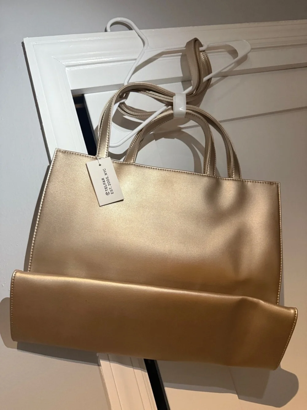 Telfar Medium Shopping Bag in Metallic Gold - Picture 8 of 9